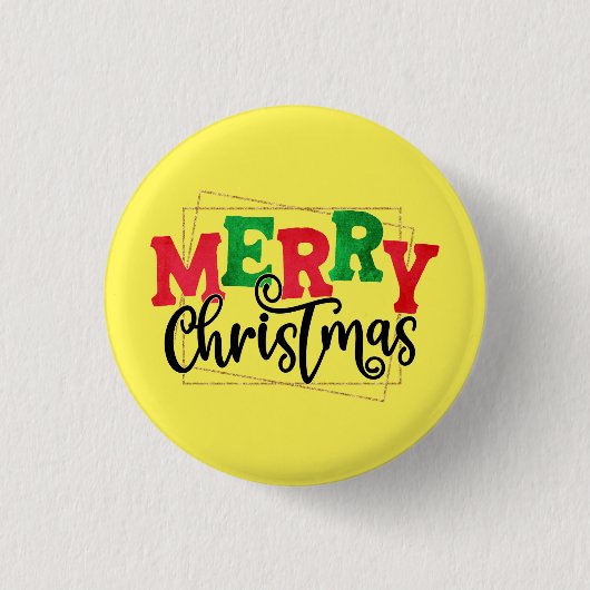Vrolijk kerstfeest ronde button 3,2 cm (Voorkant)