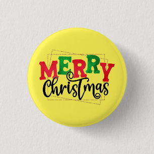 Vrolijk kerstfeest ronde button 3,2 cm
