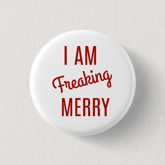 Vrolijk kerstfeest ronde button 3,2 cm (Voorkant)