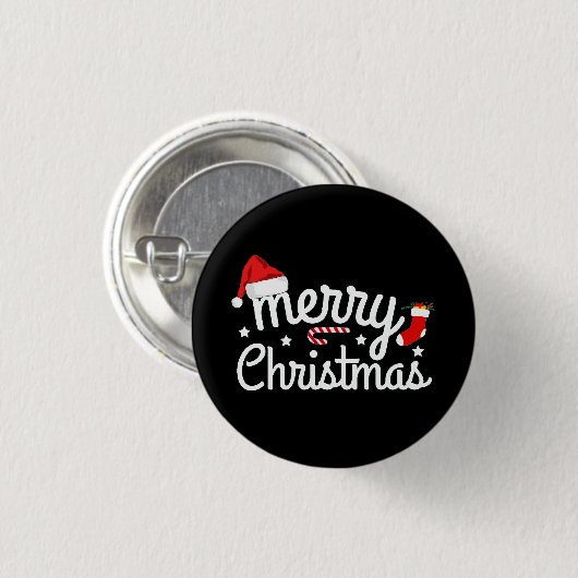 Vrolijk kerstfeest ronde button 3,2 cm (Voorkant /achterkant)