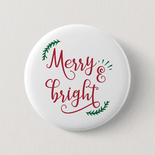 vrolijk kerstfeest ronde button 5,7 cm (Voorkant)
