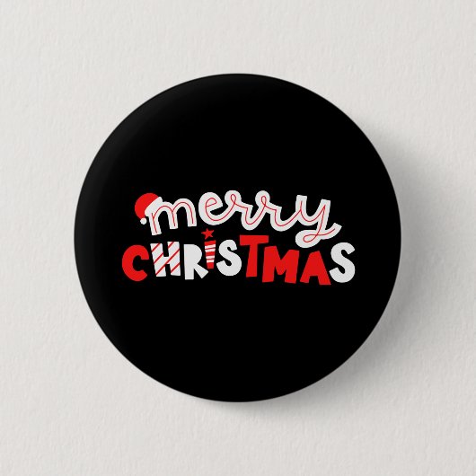 Vrolijk kerstfeest ronde button 5,7 cm (Voorkant)