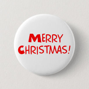 Vrolijk kerstfeest ronde button 5,7 cm