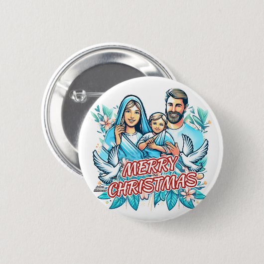 Vrolijk kerstfeest ronde button 5,7 cm (Voorkant /achterkant)