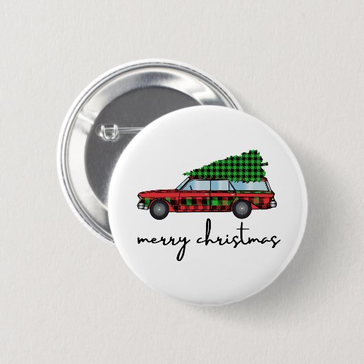 Vrolijk kerstfeest ronde button 5,7 cm (Voorkant /achterkant)