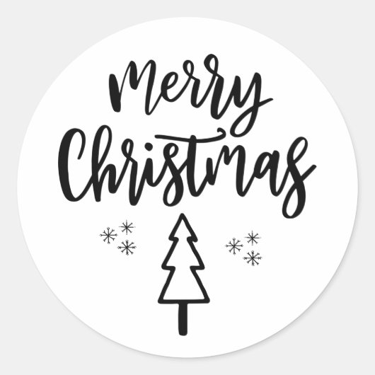 Vrolijk kerstfeest ronde sticker (Voorkant)
