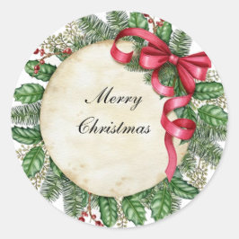 Vrolijk kerstfeest ronde sticker