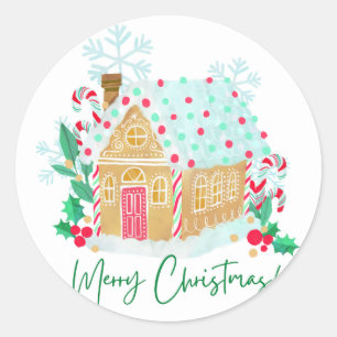 Vrolijk kerstfeest ronde sticker