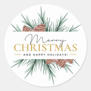 Vrolijk kerstfeest! ronde sticker