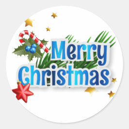 Vrolijk kerstfeest ronde sticker