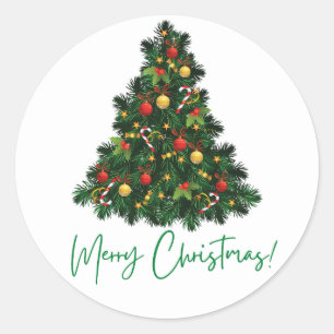 Vrolijk kerstfeest ronde sticker