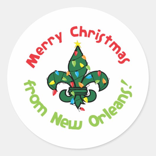 Vrolijk kerstfeest ronde sticker (Voorkant)
