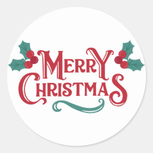 Vrolijk kerstfeest ronde sticker