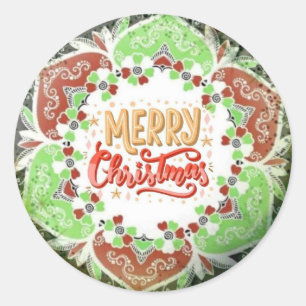 Vrolijk kerstfeest ronde sticker