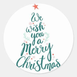 Vrolijk kerstfeest ronde sticker