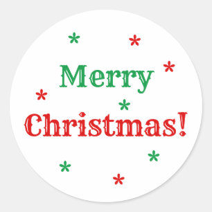 Vrolijk kerstfeest ronde sticker