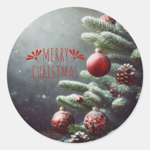 Vrolijk kerstfeest ronde sticker