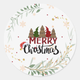 Vrolijk kerstfeest ronde sticker