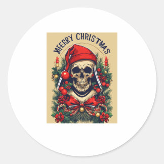 vrolijk kerstfeest ronde sticker