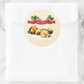 Vrolijk kerstfeest ronde sticker (Tas)