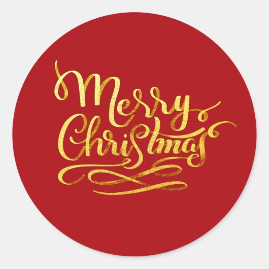 Vrolijk kerstfeest ronde sticker (Voorkant)