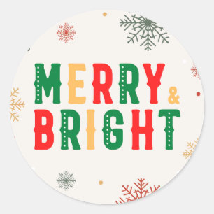 Vrolijk kerstfeest ronde sticker