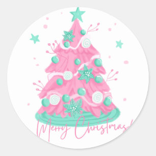 Vrolijk kerstfeest ronde sticker