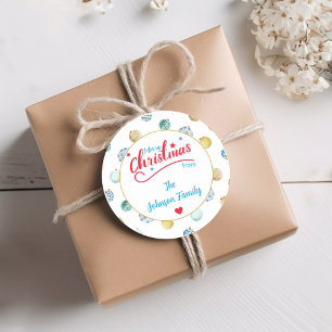 Vrolijk kerstfeest ronde sticker