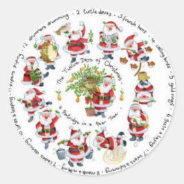 Vrolijk kerstfeest ronde sticker