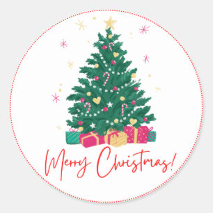 Vrolijk kerstfeest ronde sticker
