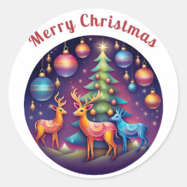 Vrolijk kerstfeest ronde sticker