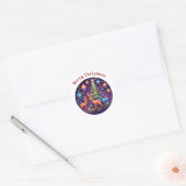Vrolijk kerstfeest ronde sticker (Envelop)