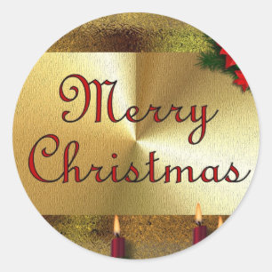 Vrolijk kerstfeest ronde sticker