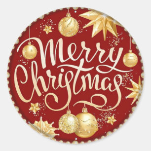 Vrolijk kerstfeest ronde sticker