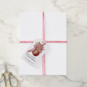 Vrolijk kerstfeest rood gestreept Ornament Cadeaulabel (Met Touw)