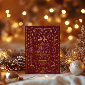 Vrolijk Kerstfeest Rood & Goud Classic Folie Feestdagenkaart