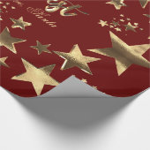 Vrolijk Kerstfeest Rood Goud Elegant Script Nederl Cadeaupapier (Hoek)