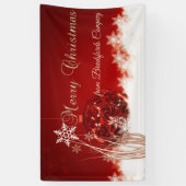 Vrolijk kerstfeest, rood, kerstbal spandoek (Verticaal)