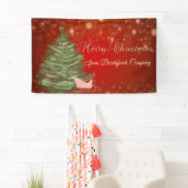 Vrolijk Kerstfeest, Rood, Kerstboom, Slaap Spandoek (Insitu)