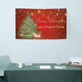 Vrolijk Kerstfeest, Rood, Kerstboom, Slaap Spandoek (Beurs)