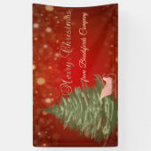 Vrolijk Kerstfeest, Rood, Kerstboom, Slaap Spandoek (Verticaal)