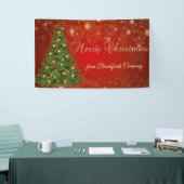 Vrolijk kerstfeest, rood, kerstboom spandoek (Beurs)