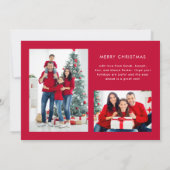 Vrolijk kerstfeest | Rood modern fotoraster Feestdagenkaart (Achterkant)