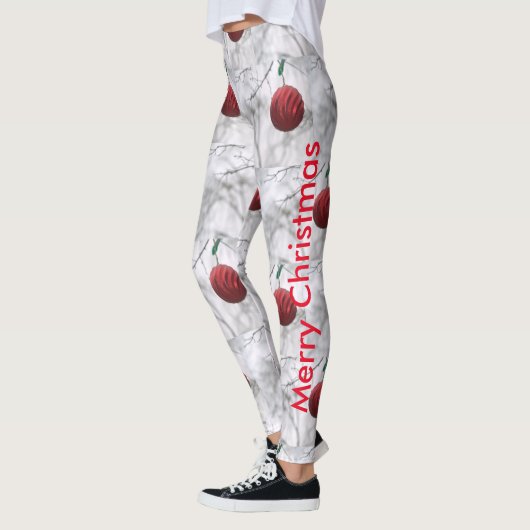 Vrolijk kerstfeest Rood Ornament Ball Leggings (Links)