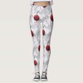 Vrolijk kerstfeest Rood Ornament Ball Leggings (Voorkant)