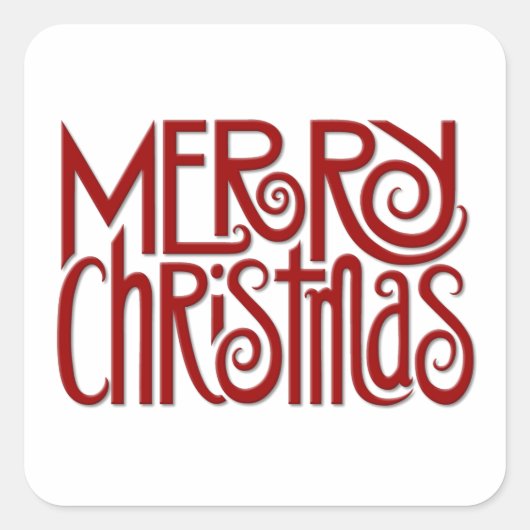 Vrolijk kerstfeest rood plein Sticker (Voorkant)