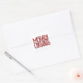 Vrolijk kerstfeest rood plein Sticker (Envelop)