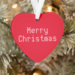 "Vrolijk kerstfeest" rood wit Ornament