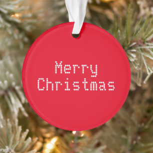 "Vrolijk kerstfeest" rood wit Ornament