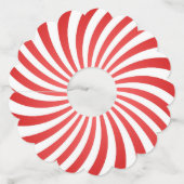 Vrolijk Kerstfeest Rood & Wit Pepermunt Snoep Swir Wijnglaslabel (Voorkant)